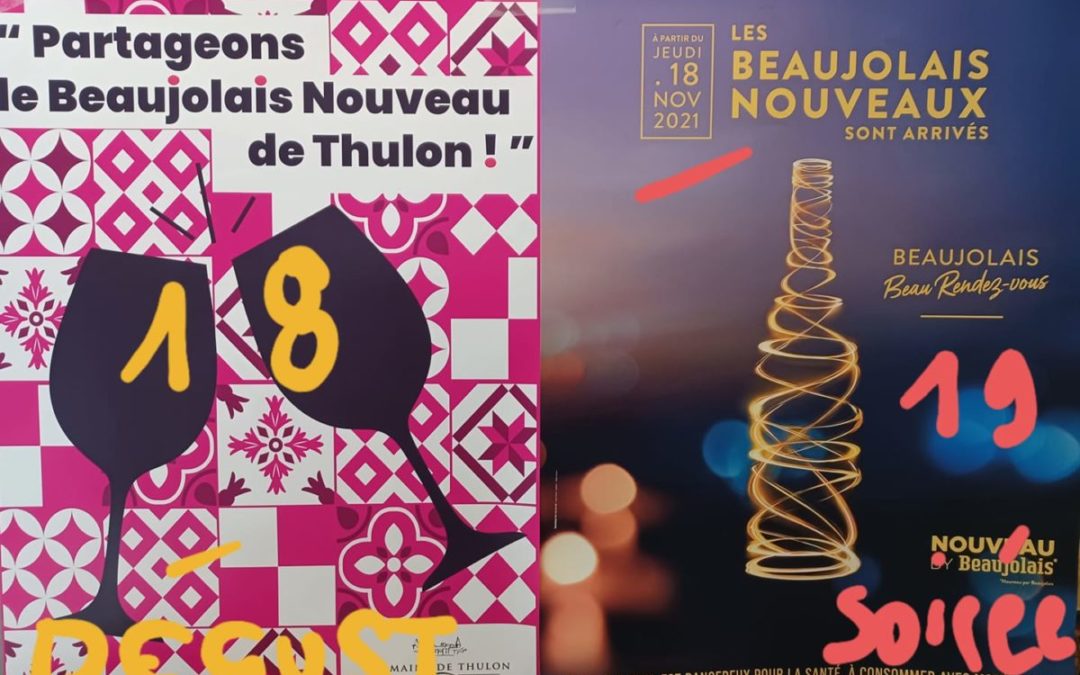 Jeudi 18/11 et vendredi  19/11, partageons le Beaujolais nouveau !